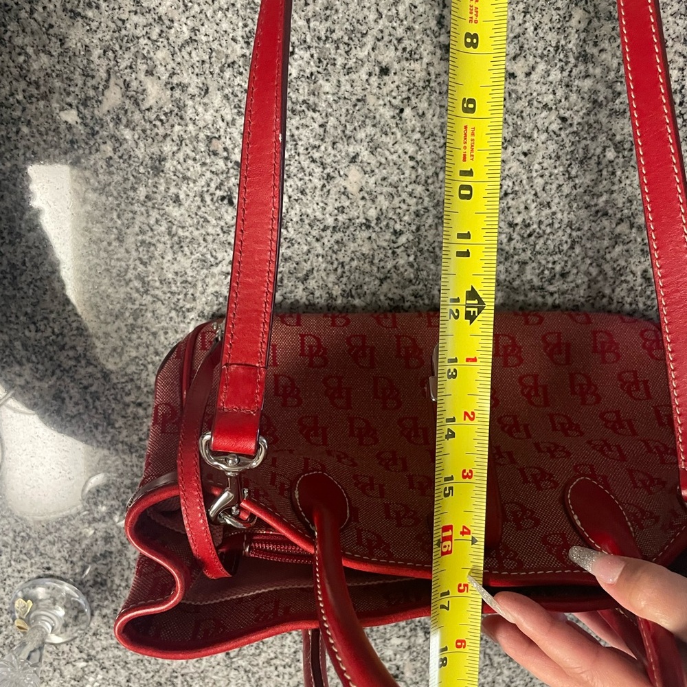 Dooney & Bourke Red Satchel with DB Monogram - Picture 10 of 12